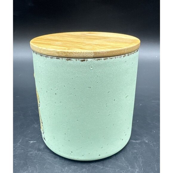 In Homestylez Ceramic Green Speckled Bunny Rabbit Canister Jar 4” Farmhouse - Picture 2 of 10